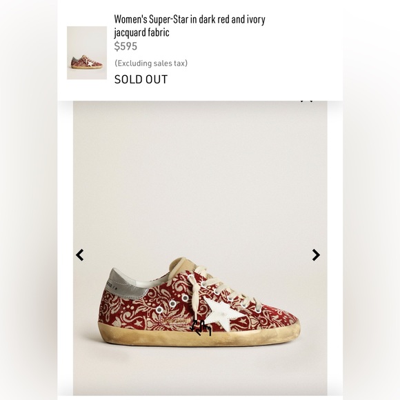 Golden Goose Rare Dark Red and Ivory Jacquard Super Star purchased in Rome. - Picture 6 of 7